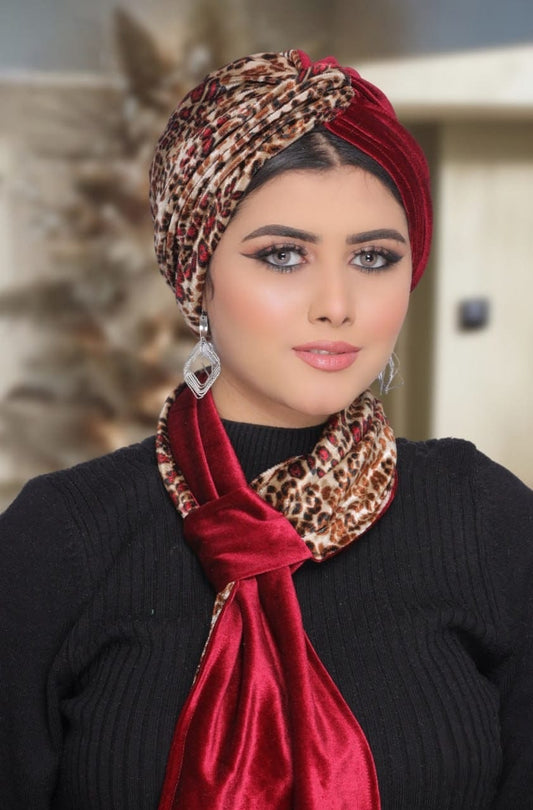 توربان مخمل قطعتين