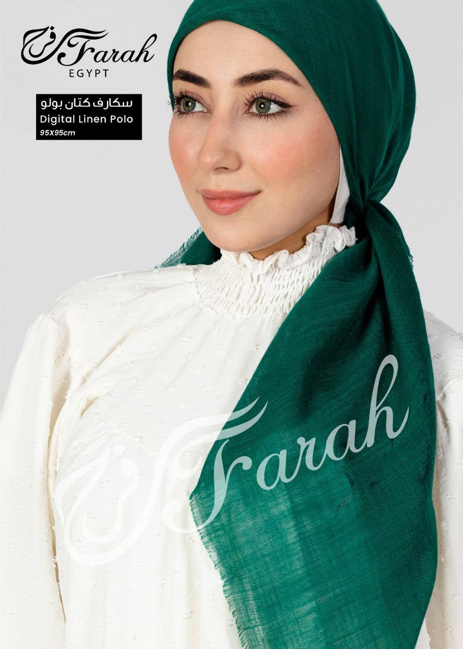 سكارف كتان مربع 100*100 سم