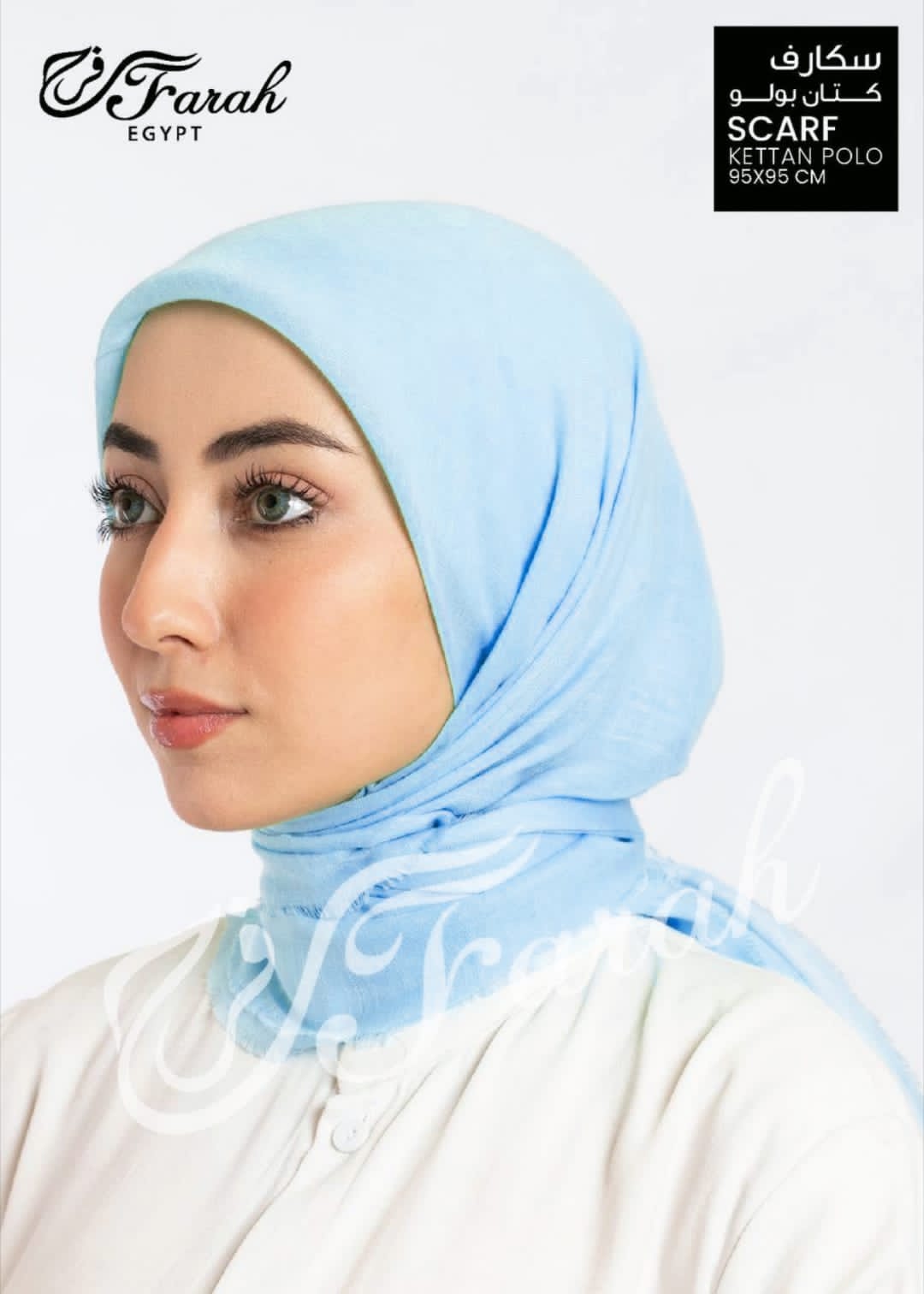 سكارف كتان مربع 100*100 سم
