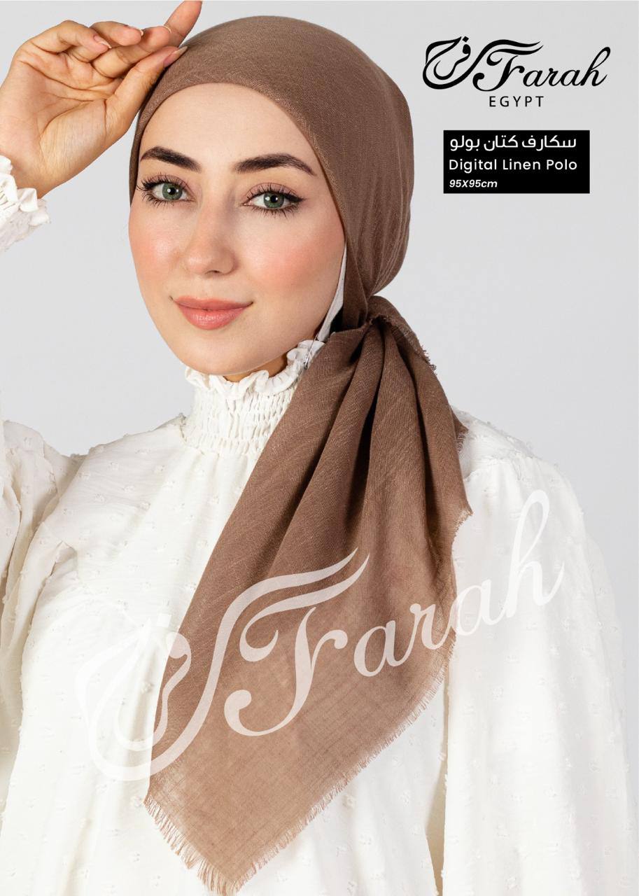 سكارف كتان مربع 100*100 سم