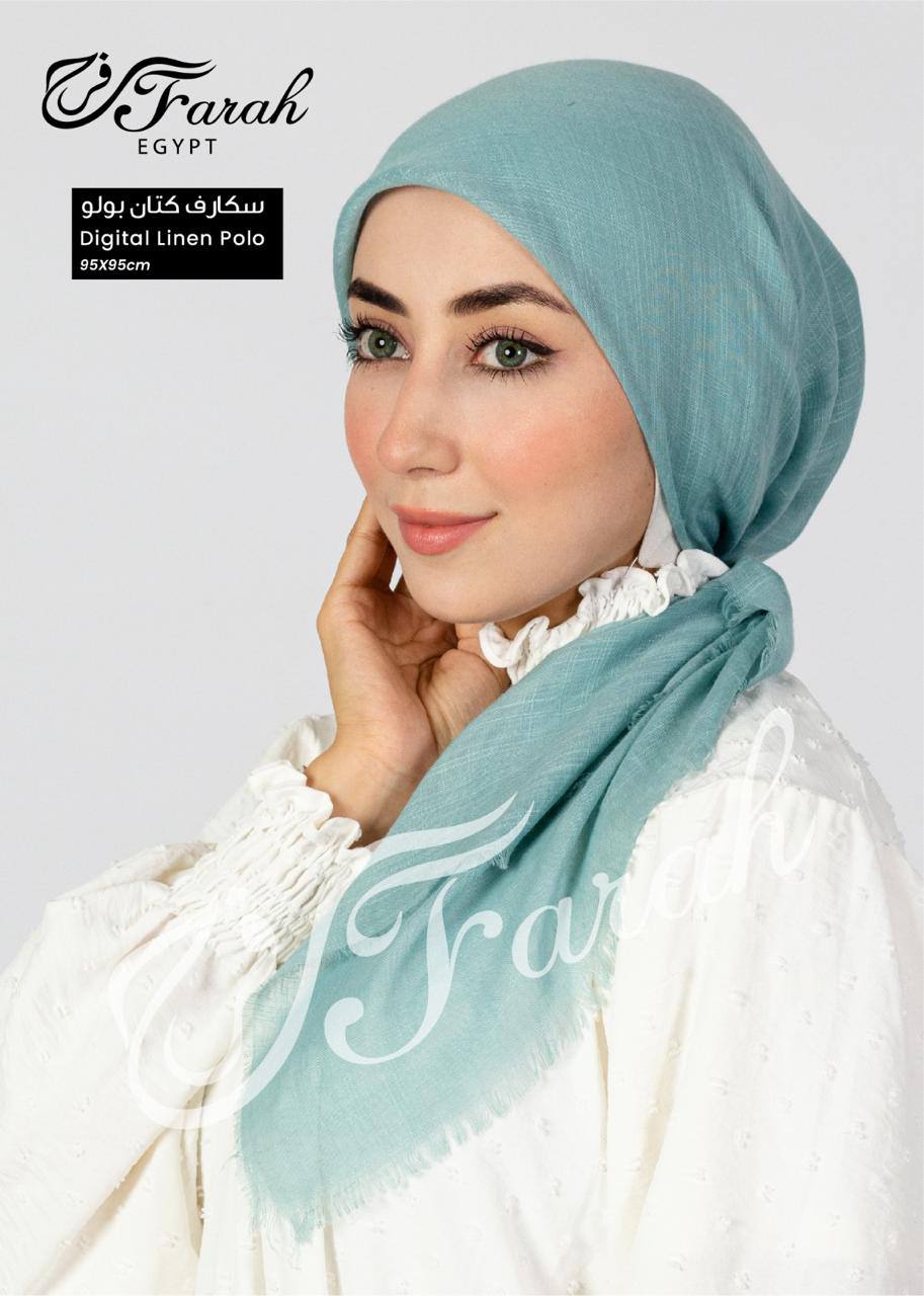سكارف كتان مربع 100*100 سم