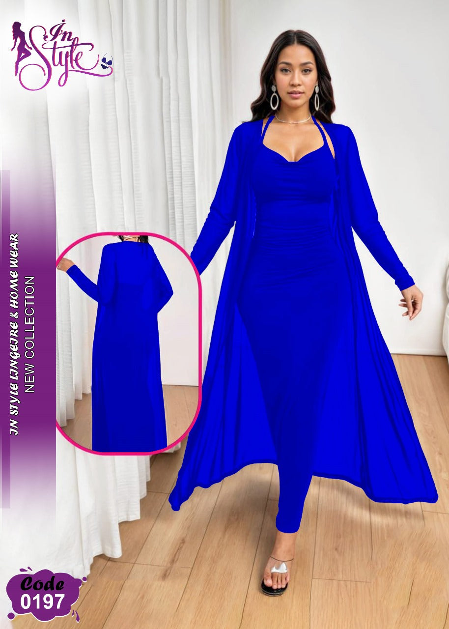 طقم نوم فاخر: قميص نوم مع كارديجان أنيق